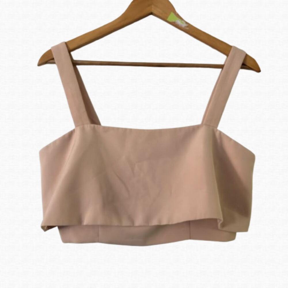 Etiquette Pink Square Neck Crop Top Size M Summer Preppy Y2K Coquette Aesthetic